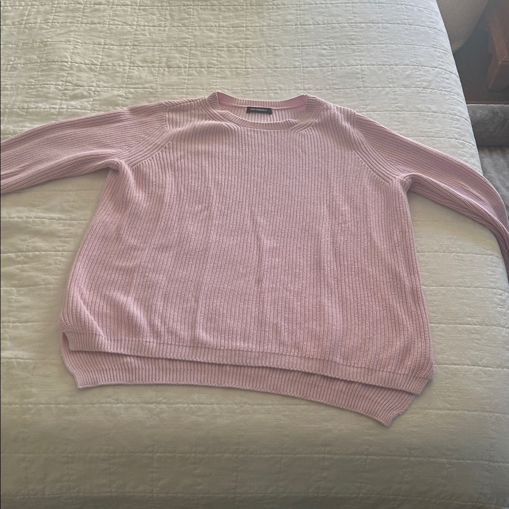 525 America Cotton Knit Sweater in light pink